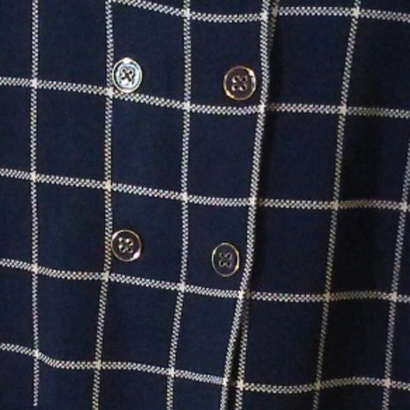 Navy/white Banana Republic double breasted windowpane cardigan - size medium - Picture 3 of 6